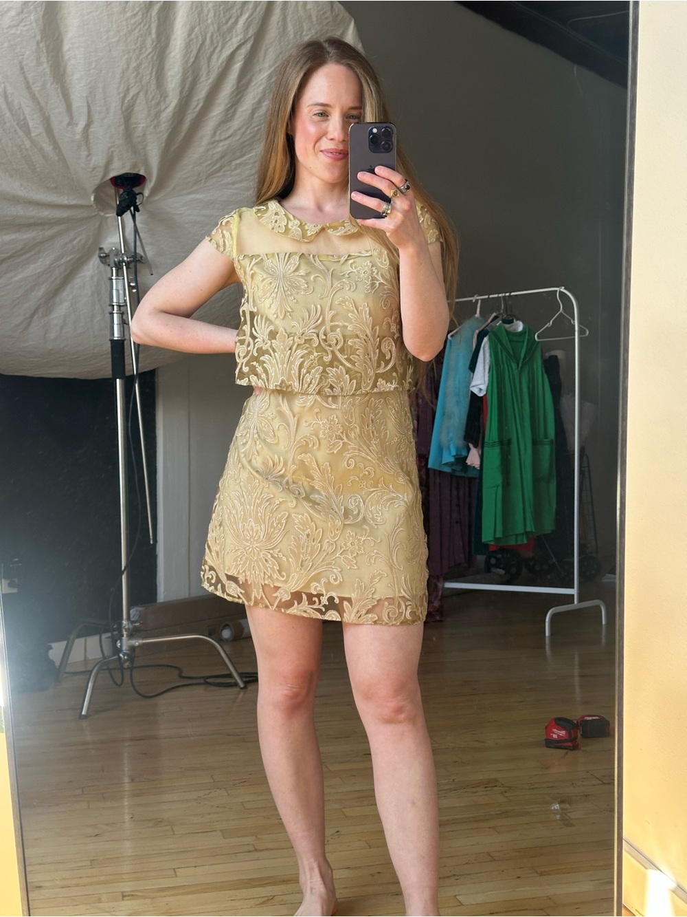 Vintage inspired Gold Dress